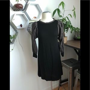 Alice + Olivia Woven/Knit Mix Puff Sleeve Dress